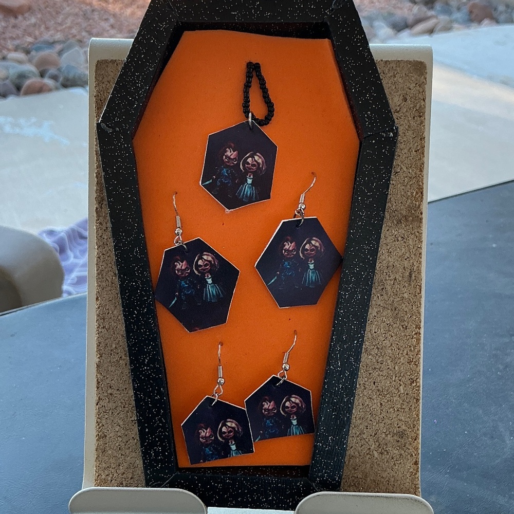 Chucky and Chucky’s bride necklace and earrings set